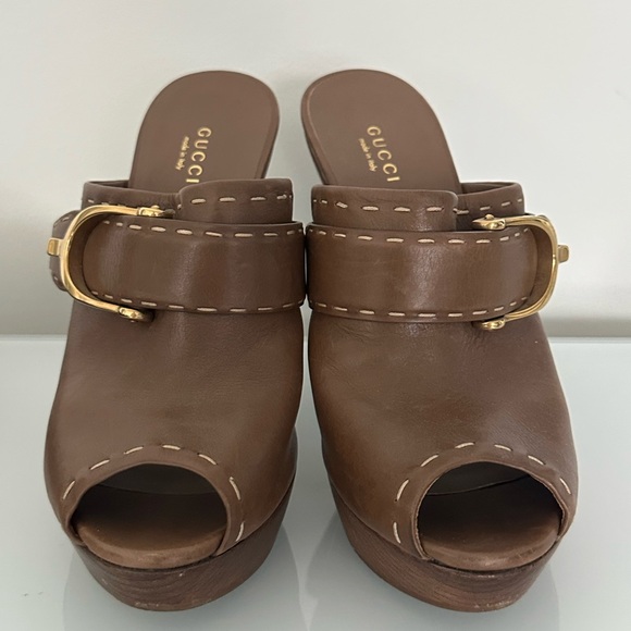Gucci Platform Leather Heels - Picture 1 of 5